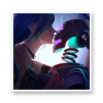 Jinx and Droid League of Legends Kiss-Cut Stickers White Transparent Vinyl Glossy