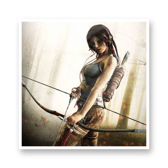 Lara Croft 4 Kiss-Cut Stickers White Transparent Vinyl Glossy