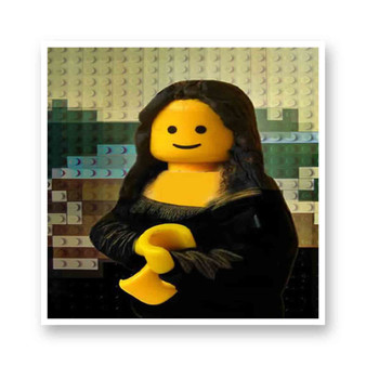 Lego Mona Lisa Kiss-Cut Stickers White Transparent Vinyl Glossy