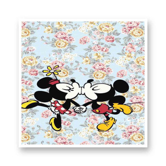 Mickey Mouse and Minnie Mouse Pattern Kiss-Cut Stickers White Transparent Vinyl Glossy