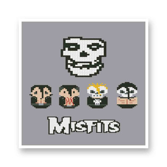 Misfits 16 Bit Kiss-Cut Stickers White Transparent Vinyl Glossy