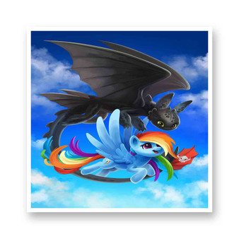 Rainbow Dash and Toothless Kiss-Cut Stickers White Transparent Vinyl Glossy