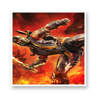 Scorpion Mortal Kombat X Art Kiss-Cut Stickers White Transparent Vinyl Glossy