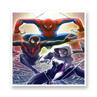 Spiderman Characters Kiss-Cut Stickers White Transparent Vinyl Glossy