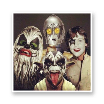 Star Wars as Kiss Band Kiss-Cut Stickers White Transparent Vinyl Glossy