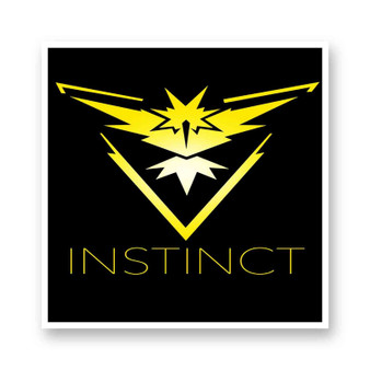 Team Instinct Pokemon Games Kiss-Cut Stickers White Transparent Vinyl Glossy