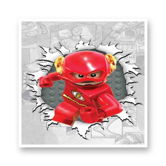 The Flash Lego Kiss-Cut Stickers White Transparent Vinyl Glossy