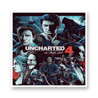 Uncharted 4 A Thiefs End Kiss-Cut Stickers White Transparent Vinyl Glossy