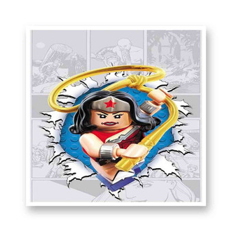 Wonder Woman Lego Kiss-Cut Stickers White Transparent Vinyl Glossy