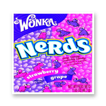 Wonka Nerds Grape and Strawberry Kiss-Cut Stickers White Transparent Vinyl Glossy