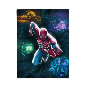 Spiderman Running Velveteen Plush Polyester Blanket Bedroom Family