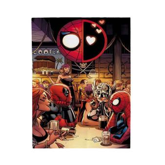 Superhero Drunk Spiderman Deadpool Velveteen Plush Polyester Blanket Bedroom Family