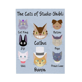 The Cats of Studio Ghibli Velveteen Plush Polyester Blanket Bedroom Family
