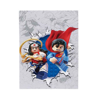 Wonder Woman and Superman lego Velveteen Plush Polyester Blanket Bedroom Family