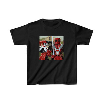 American Gothic Harley Quinn and Deadpool Unisex Kids T-Shirt Clothing Heavy Cotton Tee