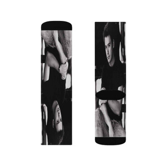 Robert Downey Jr Polyester Sublimation Socks White