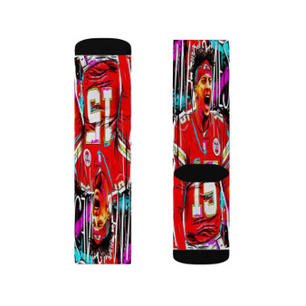 Patrick Mahomes Kansas City Chiefs Polyester Sublimation Socks White