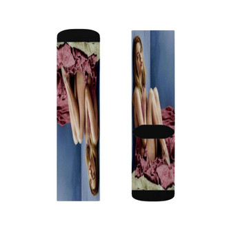 Anya Taylor Joy Polyester Sublimation Socks White