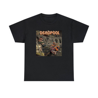 Deadpool on Train Unisex T-Shirts Classic Fit Heavy Cotton Tee Crewneck