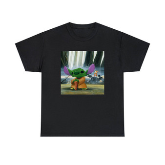 Disney Stitch Yoda Unisex T-Shirts Classic Fit Heavy Cotton Tee Crewneck