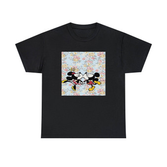 Mickey Mouse and Minnie Mouse Pattern Unisex T-Shirts Classic Fit Heavy Cotton Tee Crewneck