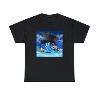 Rainbow Dash and Toothless Unisex T-Shirts Classic Fit Heavy Cotton Tee Crewneck