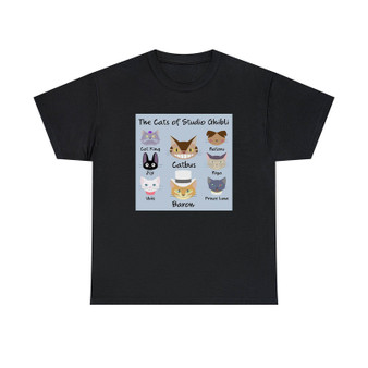 The Cats of Studio Ghibli Unisex T-Shirts Classic Fit Heavy Cotton Tee Crewneck