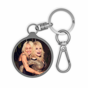 Miley Cyrus and Dolly Parton Keyring Tag Acrylic Keychain With TPU Cover