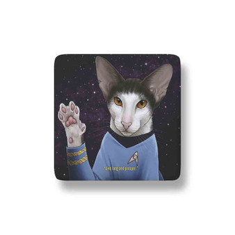 Star Trek Spock Cat Porcelain Magnet Square