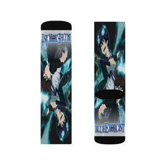 Blue Exorcist Polyester Sublimation Socks White