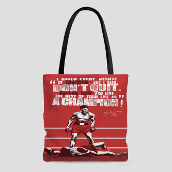 Muhammad Ali Champion Quotes Polyester Tote Bag AOP