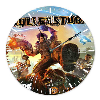 Bulletstorm Round Non-ticking Wooden Wall Clock