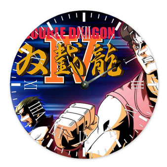 Double Dragon IV Round Non-ticking Wooden Wall Clock