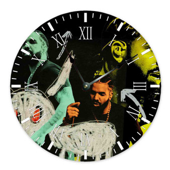 Drake For All the Dogs Round Non-ticking Wooden Wall Clock