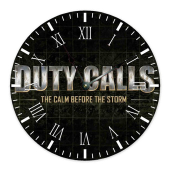 Duty Calls The Calm Before the Storm Round Non-ticking Wooden Wall Clock