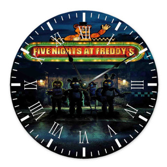 Five Nights at Freddy s Movie Round Non-ticking Wooden Wall Clock