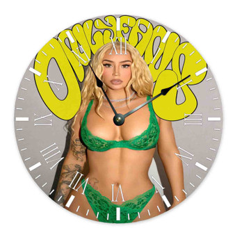 Iggy Azalea Hotter Than Hell Round Non-ticking Wooden Wall Clock