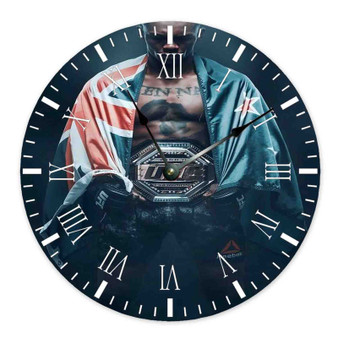 Israel Adesanya UFC Round Non-ticking Wooden Wall Clock