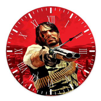 John Marston Red Dead Round Non-ticking Wooden Wall Clock