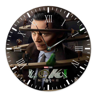 Loki Season 2 Round Non-ticking Wooden Wall Clock