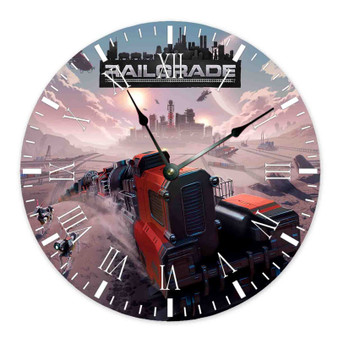 RAILGRADE Round Non-ticking Wooden Wall Clock