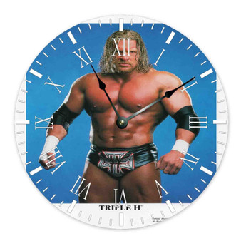 Triple H WWE Round Non-ticking Wooden Wall Clock