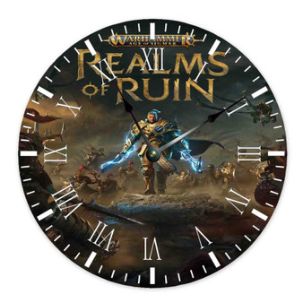 Warhammer Realms of Ruin Round Non-ticking Wooden Wall Clock