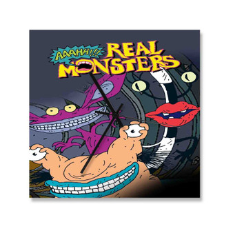 Aaahh Real Monsters Square Silent Scaleless Wooden Wall Clock