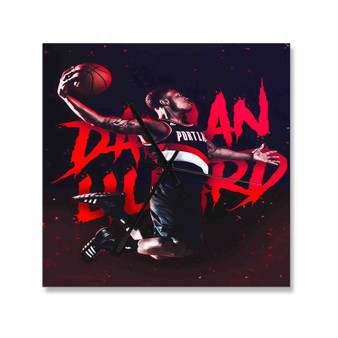 Damian Lillard Portland Trail Blazers Square Silent Scaleless Wooden Wall Clock