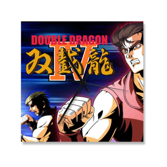 Double Dragon IV Square Silent Scaleless Wooden Wall Clock