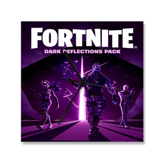 Fortnite Battle Royale Dark Reflections Pack Square Silent Scaleless Wooden Wall Clock