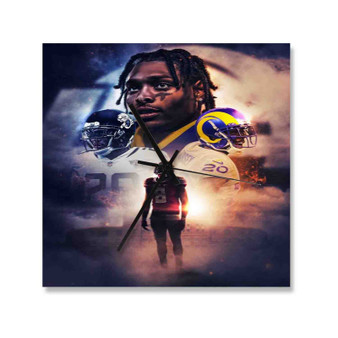 Jalen Ramsey LA Rams Square Silent Scaleless Wooden Wall Clock