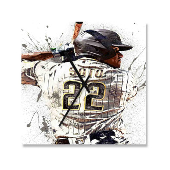 Juan Soto San Diego Padres Square Silent Scaleless Wooden Wall Clock