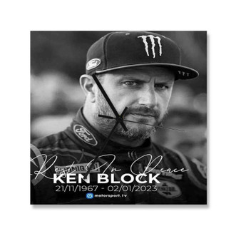 Ken Block Square Silent Scaleless Wooden Wall Clock